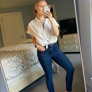 Madewell Linen Button Up, short-sleeved